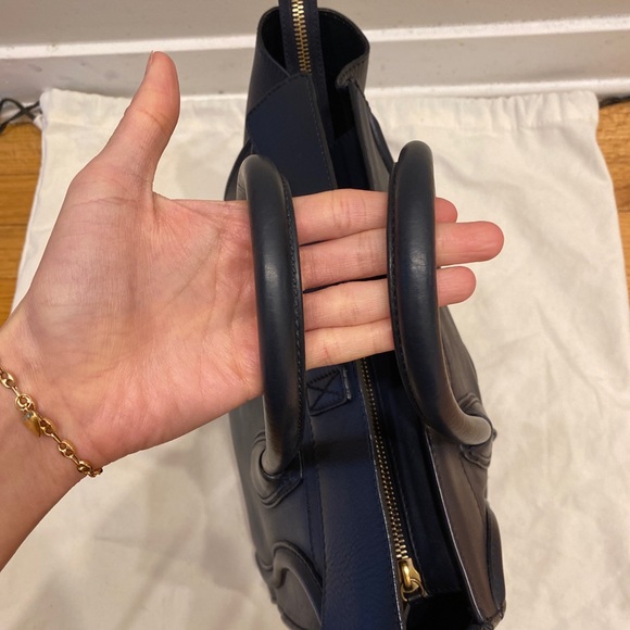 🌹SOLD🌹 CELINE Mini Luggage Tote Navy Blue Handbag 🌹SOLD🌹 - Picture 6 of 14